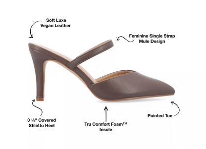 Journee Collection YVON Strappy Faux Leather Slide - Brn 9W