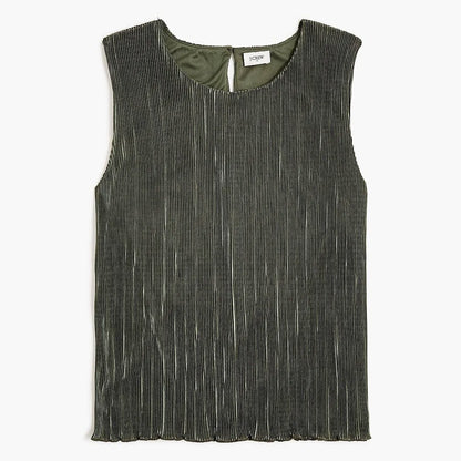 J.Crew Plissé Shell Top - Olive