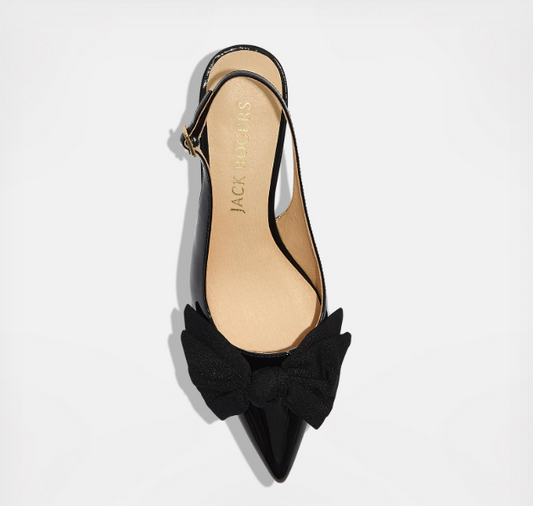 Jack Rogers Debra Bow Kitten Heels - Patent Black 8.5