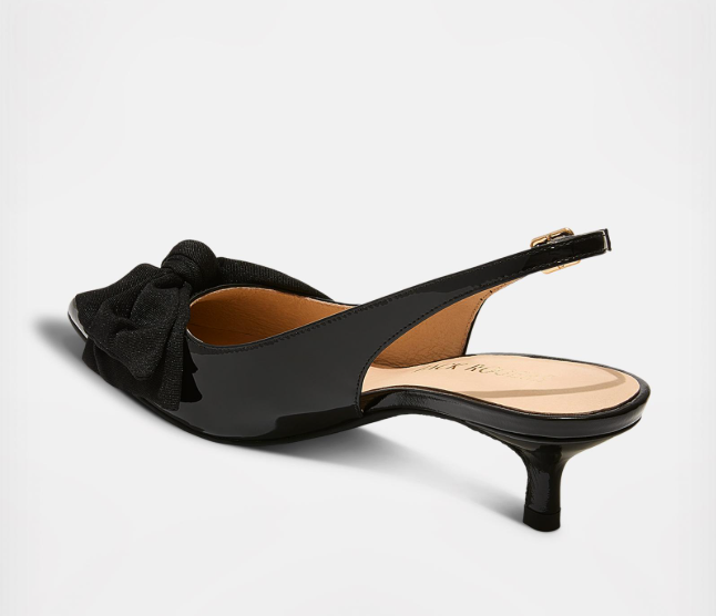 Jack Rogers Debra Bow Kitten Heels - Patent Black 8.5
