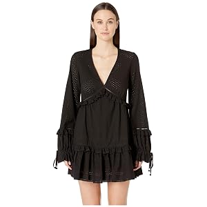 Jonathan Simkhai Embroidered Ruffle Long Sleeve Dress