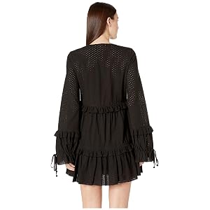 Jonathan Simkhai Embroidered Ruffle Long Sleeve Dress