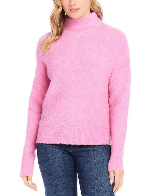 Karen Kane Knit Turtleneck Sweater - Peony