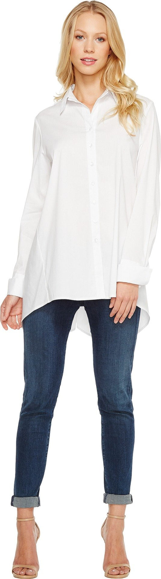 Krazy Larry Button Down Tunic -  White