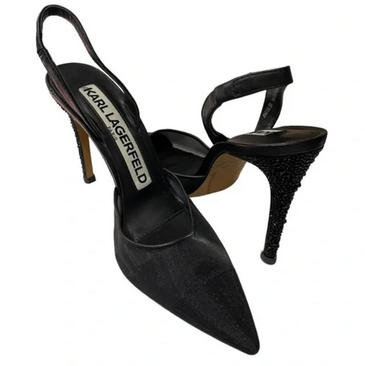 Karl Lagerfeld Caslynn Slingback Pump - Black 9