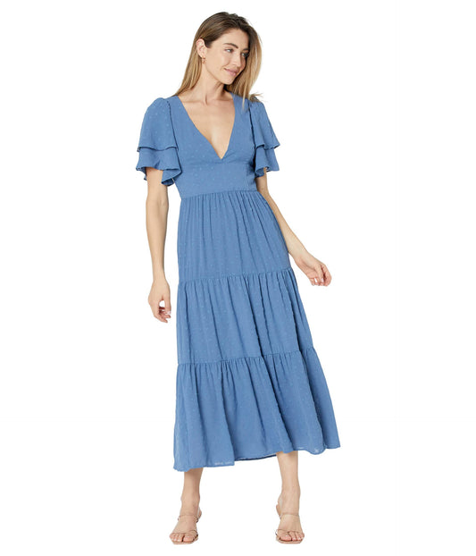 Line & Dot Skylar Midi Dress - Blue
