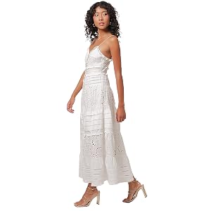 Line and Dot Pixie Maxi Dress - White