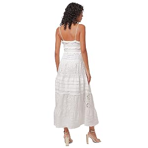 Line and Dot Pixie Maxi Dress - White