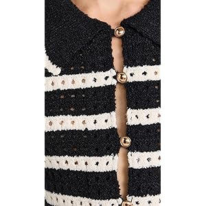 Line & Dot Women's Let Me Be Cardigan - Black/Ivory, XS