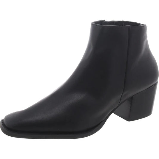 Linea Paolo Faux Leather Block Heel Ankle Boots - Black 8.5