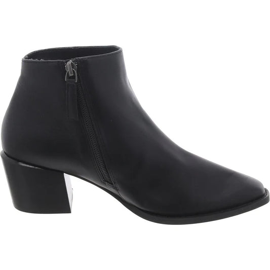 Linea Paolo Faux Leather Block Heel Ankle Boots - Black 8.5