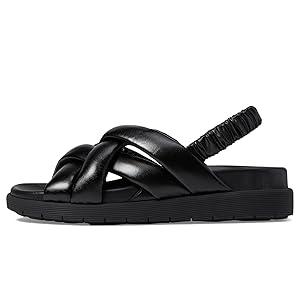 La Canadienne Redmond Puffy Leather Sandal - Black  EU38/7-7.5
