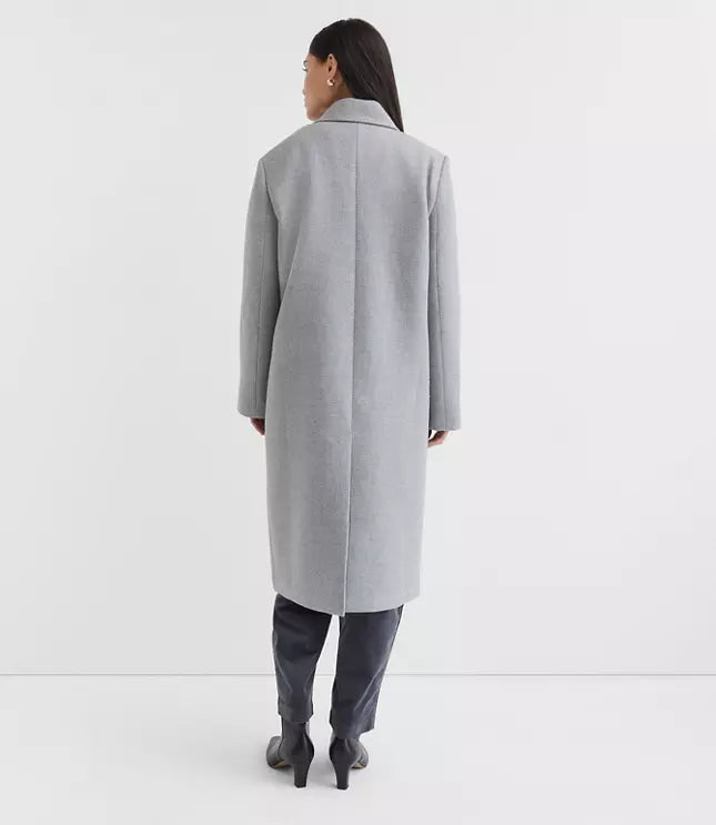 Loft Ann Taylor Long Winter Coat - Gray