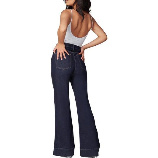 Lola Stevie Pocket Denim Flared Jeans - Dark Denim