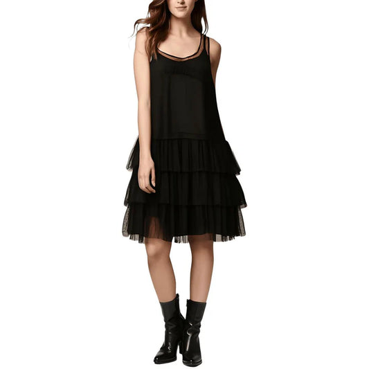 Lucky Brand Tiered Tulle Cocktail Dress - Black