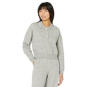 Madewell Long Sleeve Polo  - Heather Pepper