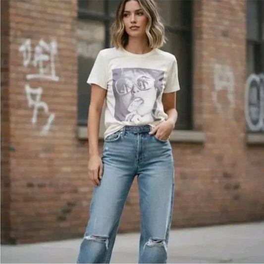 Marine Layer Summer Dreams Tee Shirt - Cream