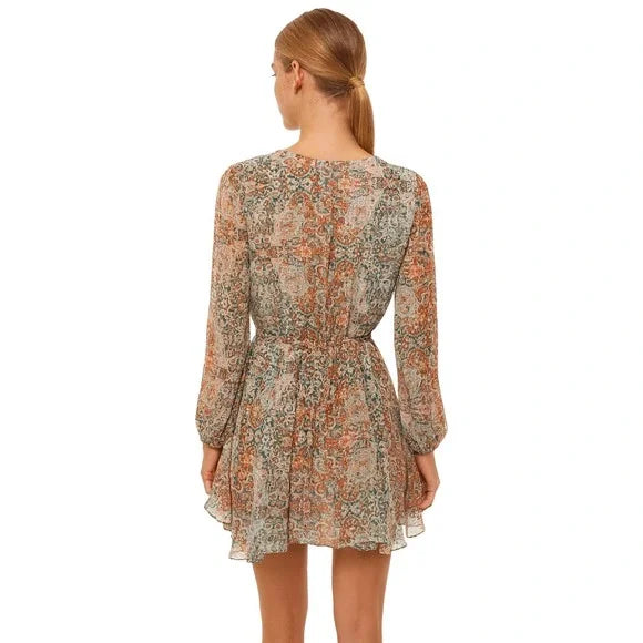 Misa Los Angeles Barocco Floral Print Dress - Grn/Org