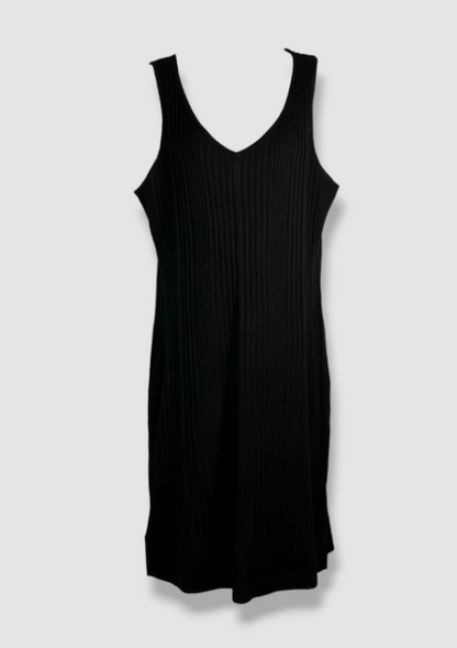 MSK V-Neck Sleeveless Knit Dress - Black