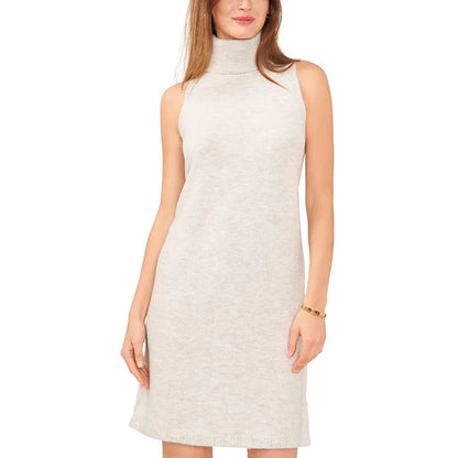 MSK Turtleneck Knit Sweaterdress - Silver/Heather