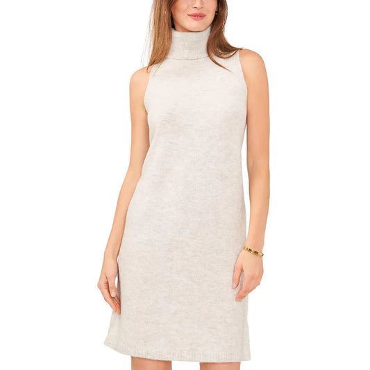 MSK Turtleneck Knit Sweaterdress - Silver/Heather