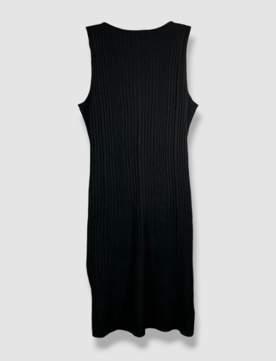MSK V-Neck Sleeveless Knit Dress - Black