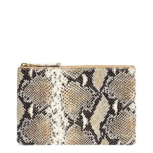 Madewell Leather Pouch Clutch - Neutral Snake Moonstone