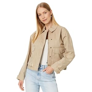 Madewell Cropped Cargo Jacket - Dark Oat
