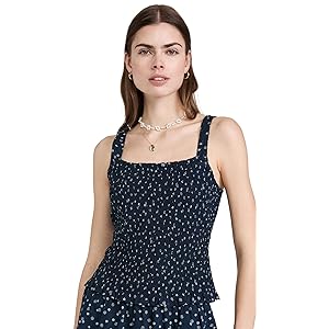 Madewell Lucie Smocked Tank - Bandana Flower/Twilight