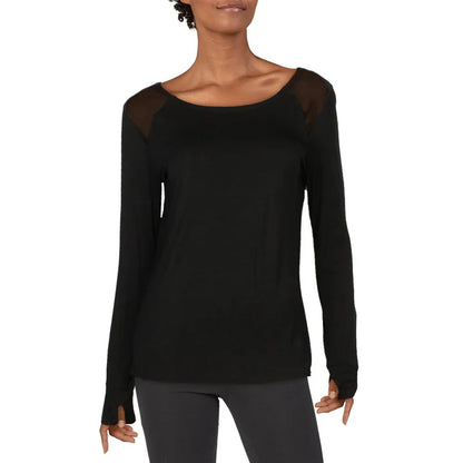 Nicole Miller Sport Splitback Activewear Top - Black