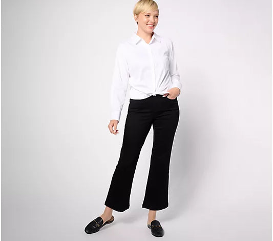 NYDJ Julia Relaxed High RIse Flare Jeans - Black Pearl 6