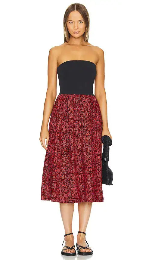 Nation LTD Gabbriette Strapless Dresss - Abstract Swirl