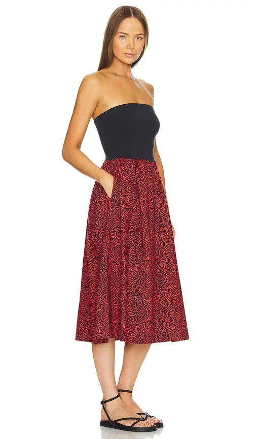 Nation LTD Gabbriette Strapless Dresss - Abstract Swirl
