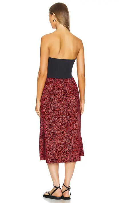 Nation LTD Gabbriette Strapless Dresss - Abstract Swirl