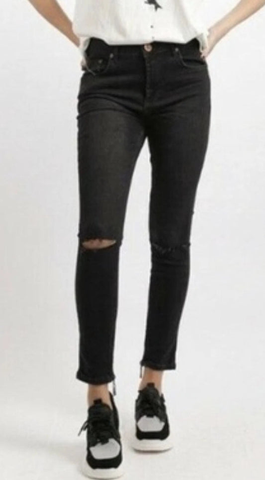 One Teaspoon High Waist Free Birds - Worn Raven 26