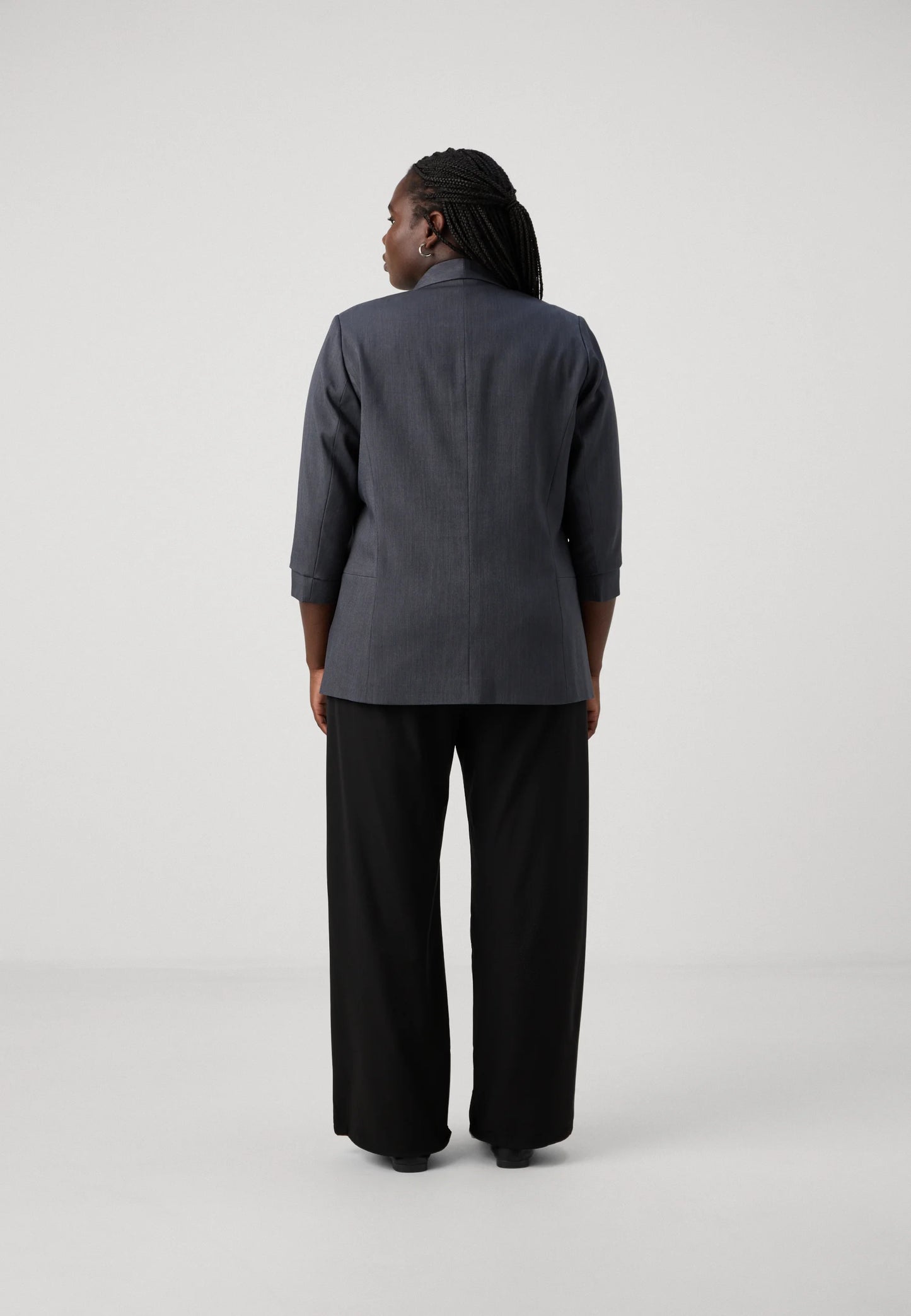 Only Carmakoma Carelly 3/4 Life Blazer - Dk. Grey Melange