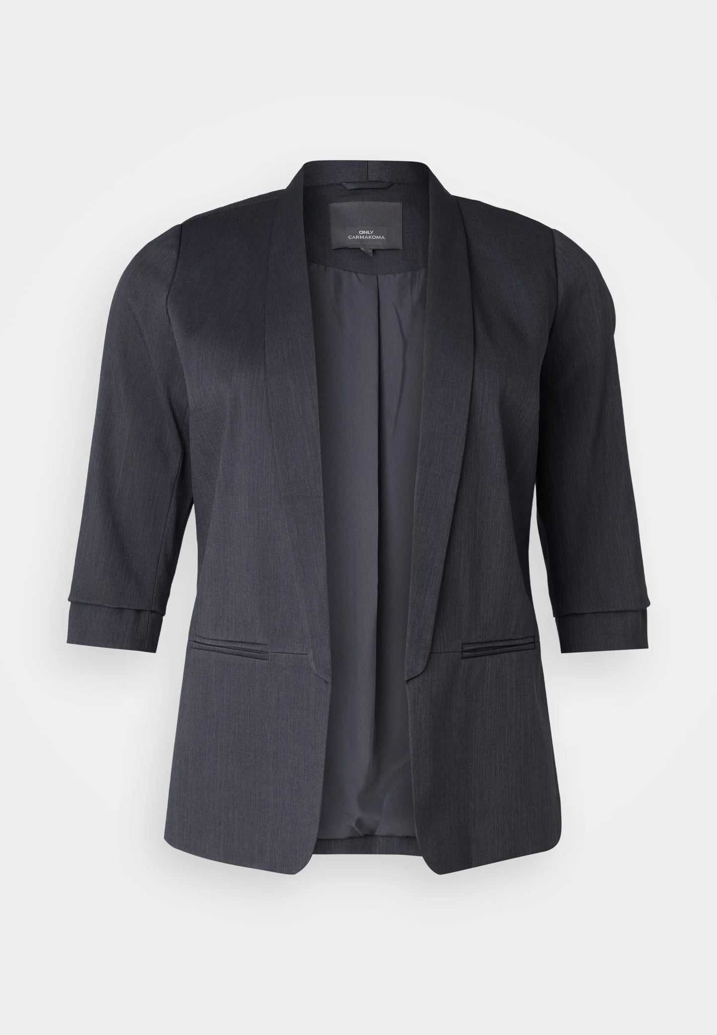Only Carmakoma Carelly 3/4 Life Blazer - Dk. Grey Melange