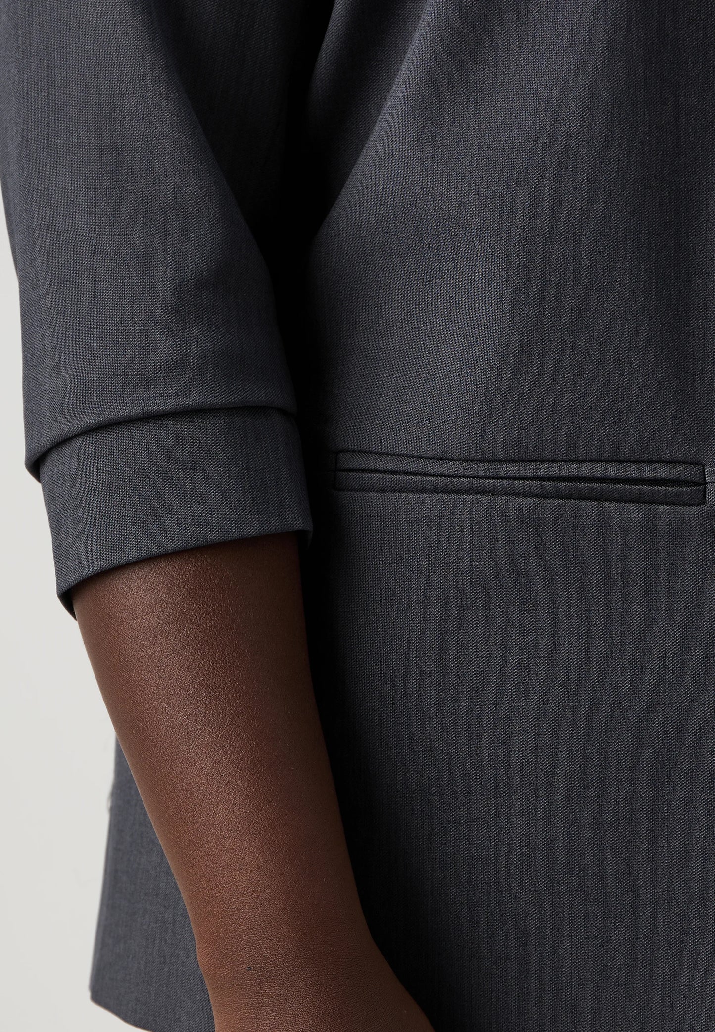 Only Carmakoma Carelly 3/4 Life Blazer - Dk. Grey Melange