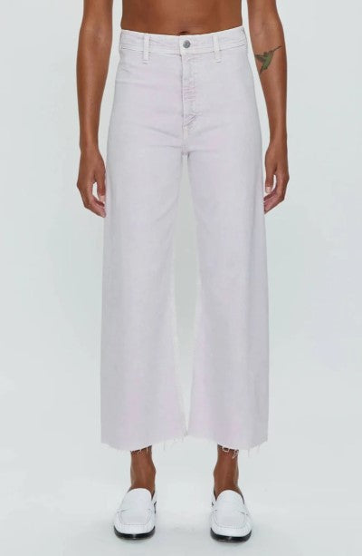 Pistola Penny Crop High Rise Wide Leg Denim - Lavendar Haze Snow 26