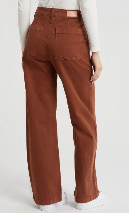 Pistola Nicole Cotton Stretch Wide Leg Pant - Spice