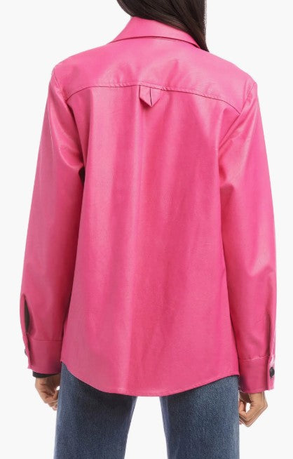 Fifteen Twenty City Faux Leather Jacket - Hot Pink