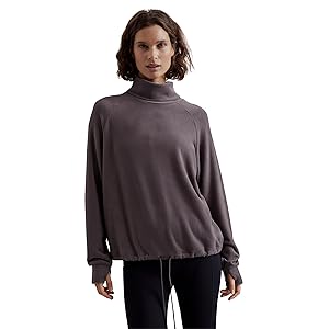 Varley Portland High Neck Midlayer Top - Deep Charcoal