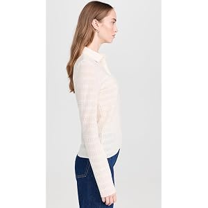 Rag & Bone Julia Open Knit Polo - Ivory