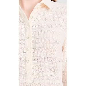 Rag & Bone Julia Open Knit Polo - Ivory