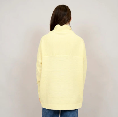 RD Style Nancy Ottoman Ribbed Mock Neck Sweater - Almond Oil