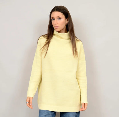 RD Style Nancy Ottoman Ribbed Mock Neck Sweater - Almond Oil