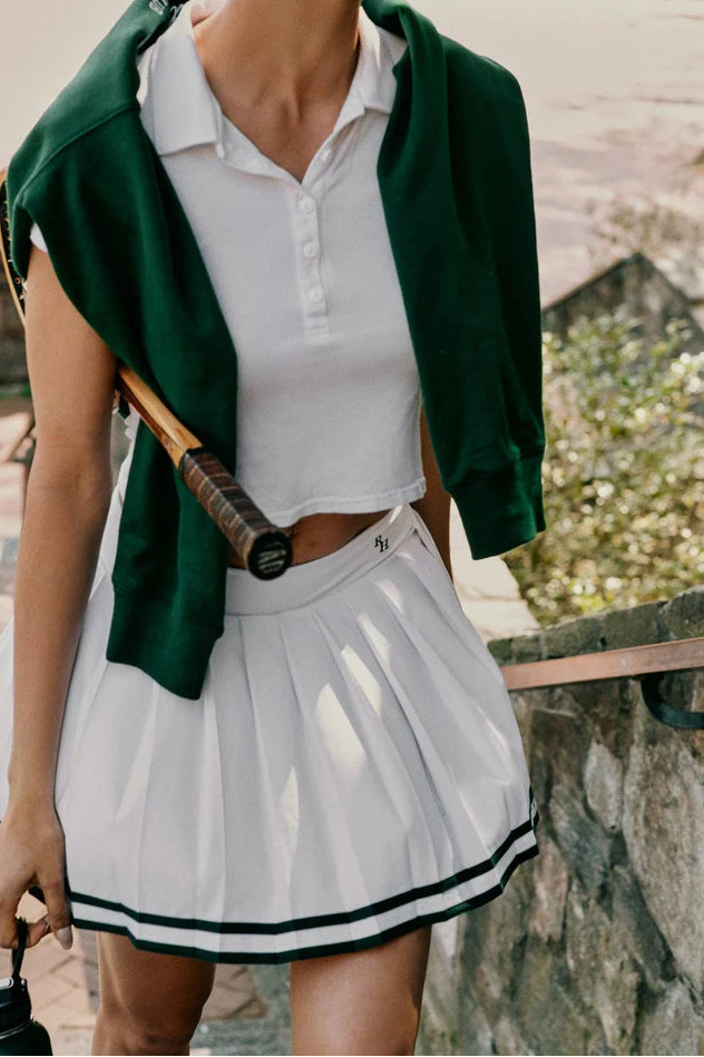 Recreational Habits Natasha Tennis Skirt - Wht/Grn