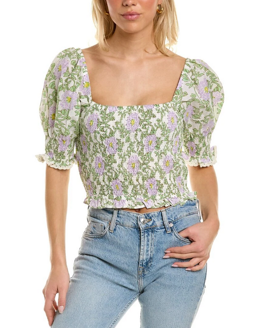 Roller Rabbit Daphne Renata Floral Print Top
