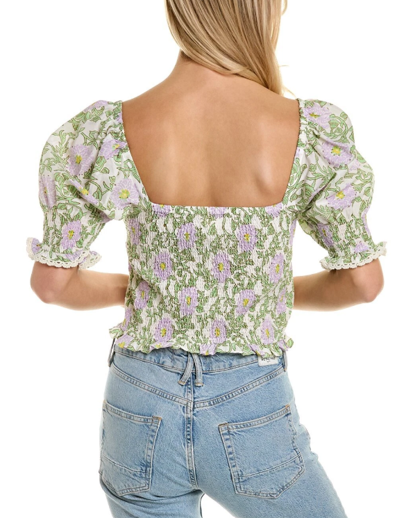 Roller Rabbit Daphne Renata Floral Print Top