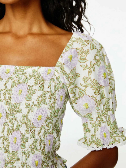 Roller Rabbit Daphne Renata Floral Print Top